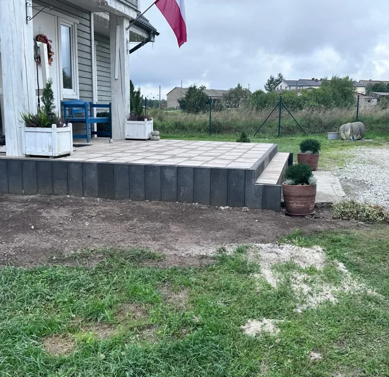 fibro tarasy chodniki zagospodarowanie terenu wokół domu